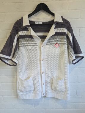 Casablanca Crochet Tennis Club Sweater